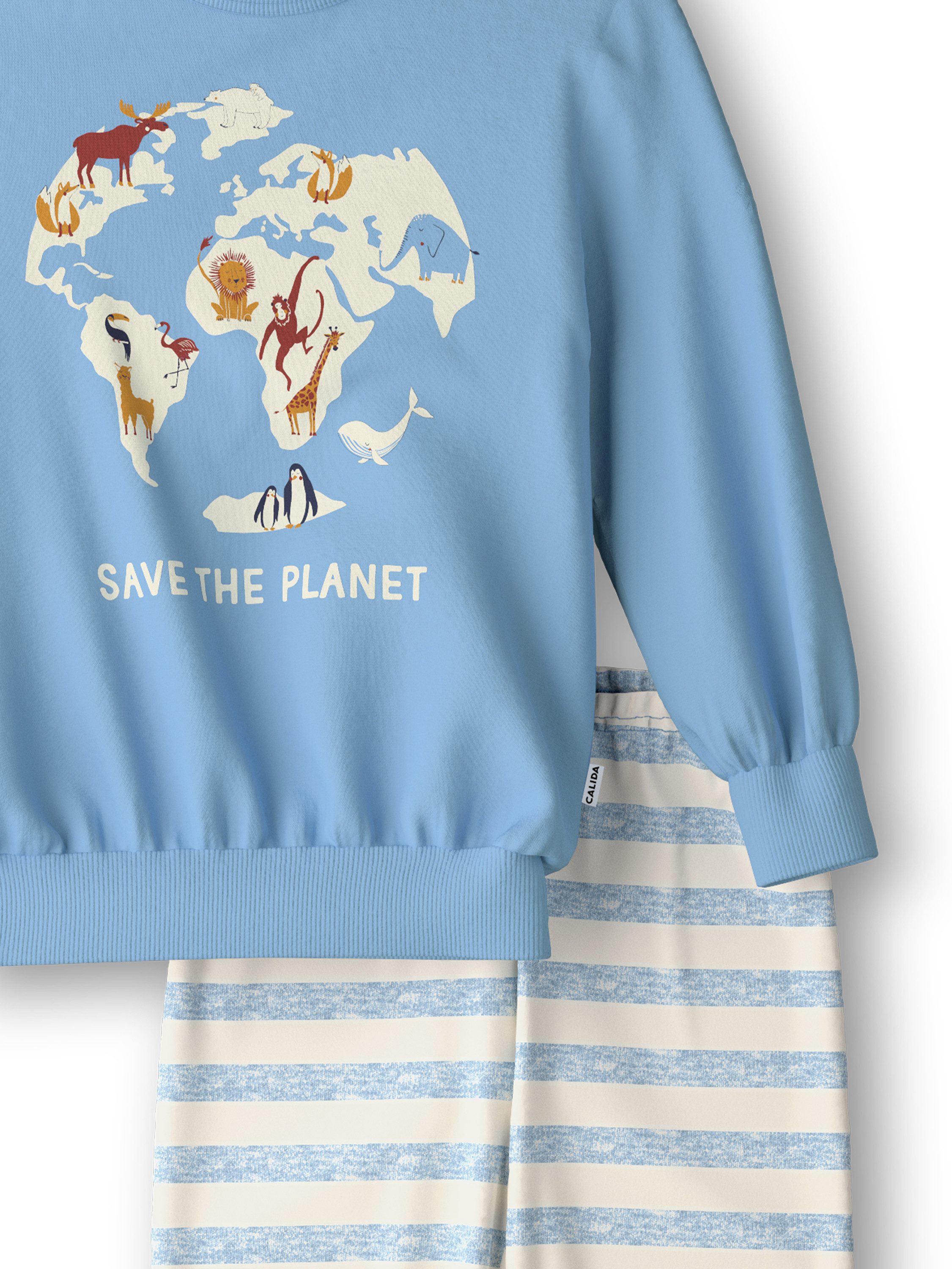 CALIDA Capri-Pyjama Toddlers Animals Kinder (2 tlg) aus 100% Baumwolle, mit weichen Rippbündchen an den Abschlüssen