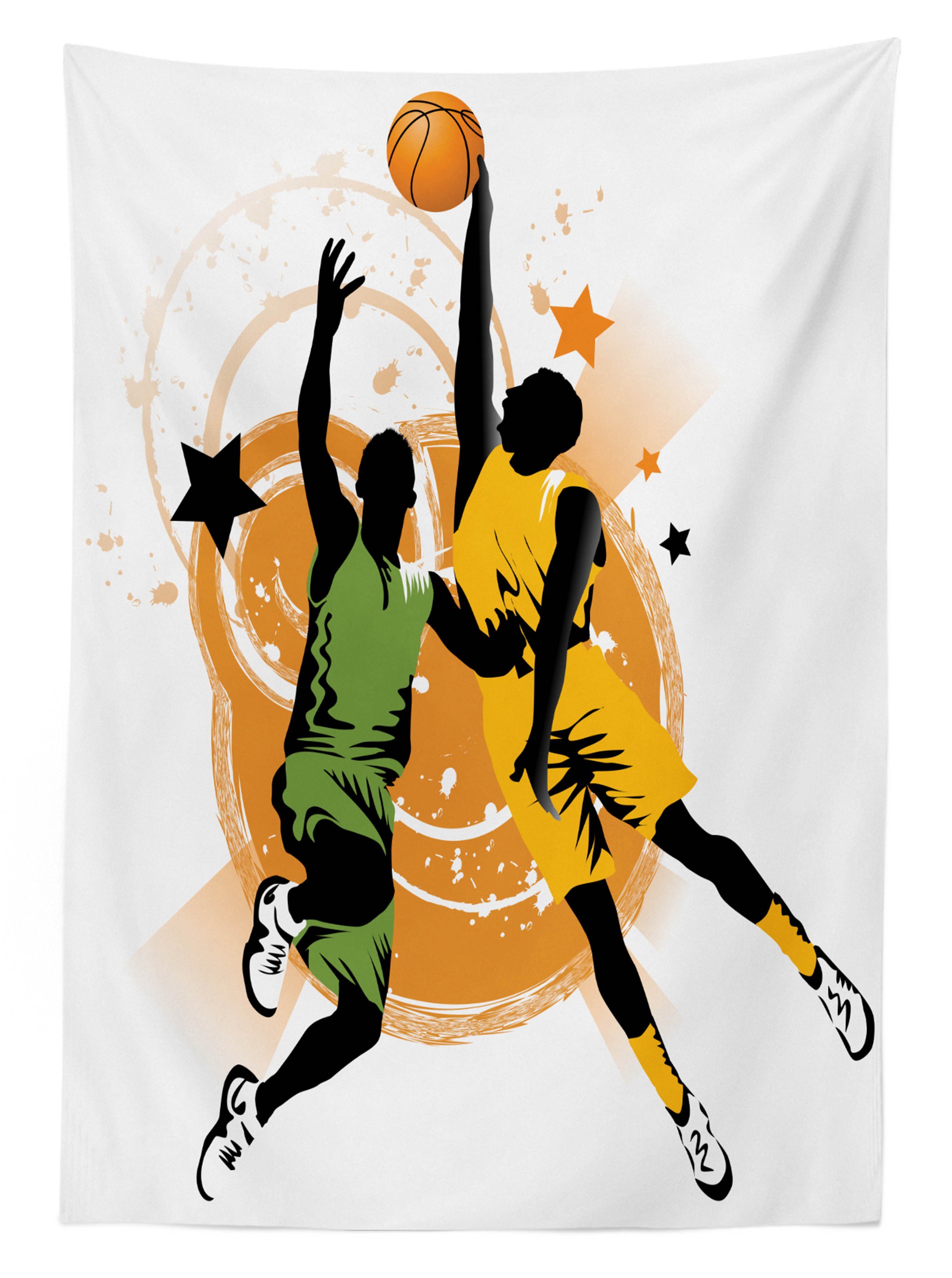 Abakuhaus Tischdecke Farbfest Waschbar Für Bereich geeignet Basketball-Spieler-Kunst Farben, Karikatur den Außen Klare