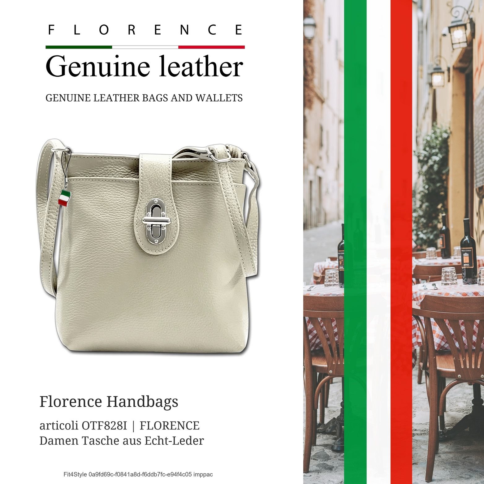 FLORENCE Umhängetasche Florence Umhängetasche Damen Tasche (Umhängetasche, Umhängetasche), Damen Tasche Echtes Leder beige, Made-In Italy