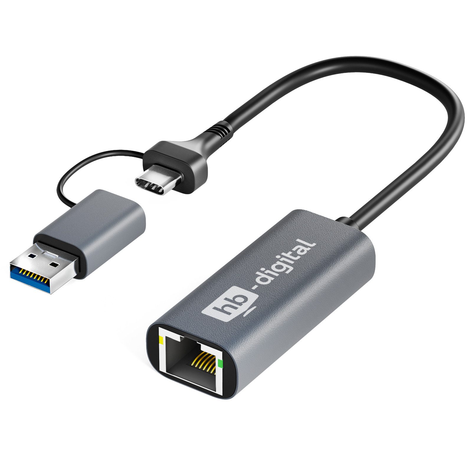 USB-C auf Ethernet Adapter mit USB 3.0 USB-Kabel