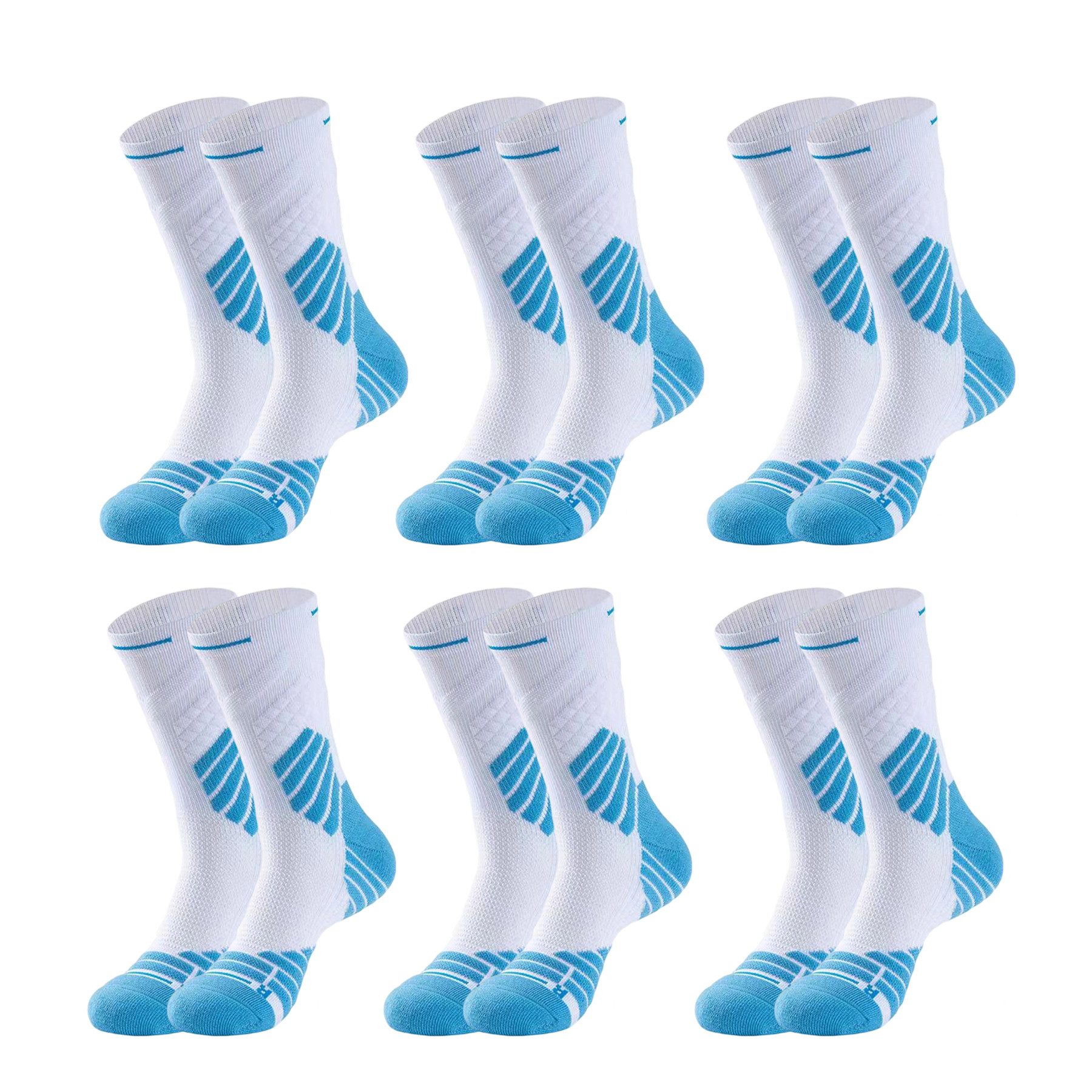 Sportsocken 6 Paar Tennissocken, 38-44 Wandersocken atmungsaktiver Baumwolle
