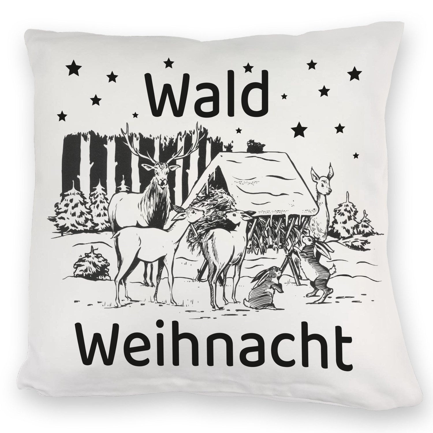 Dekokissen Waldweihnacht Kuschelkissen