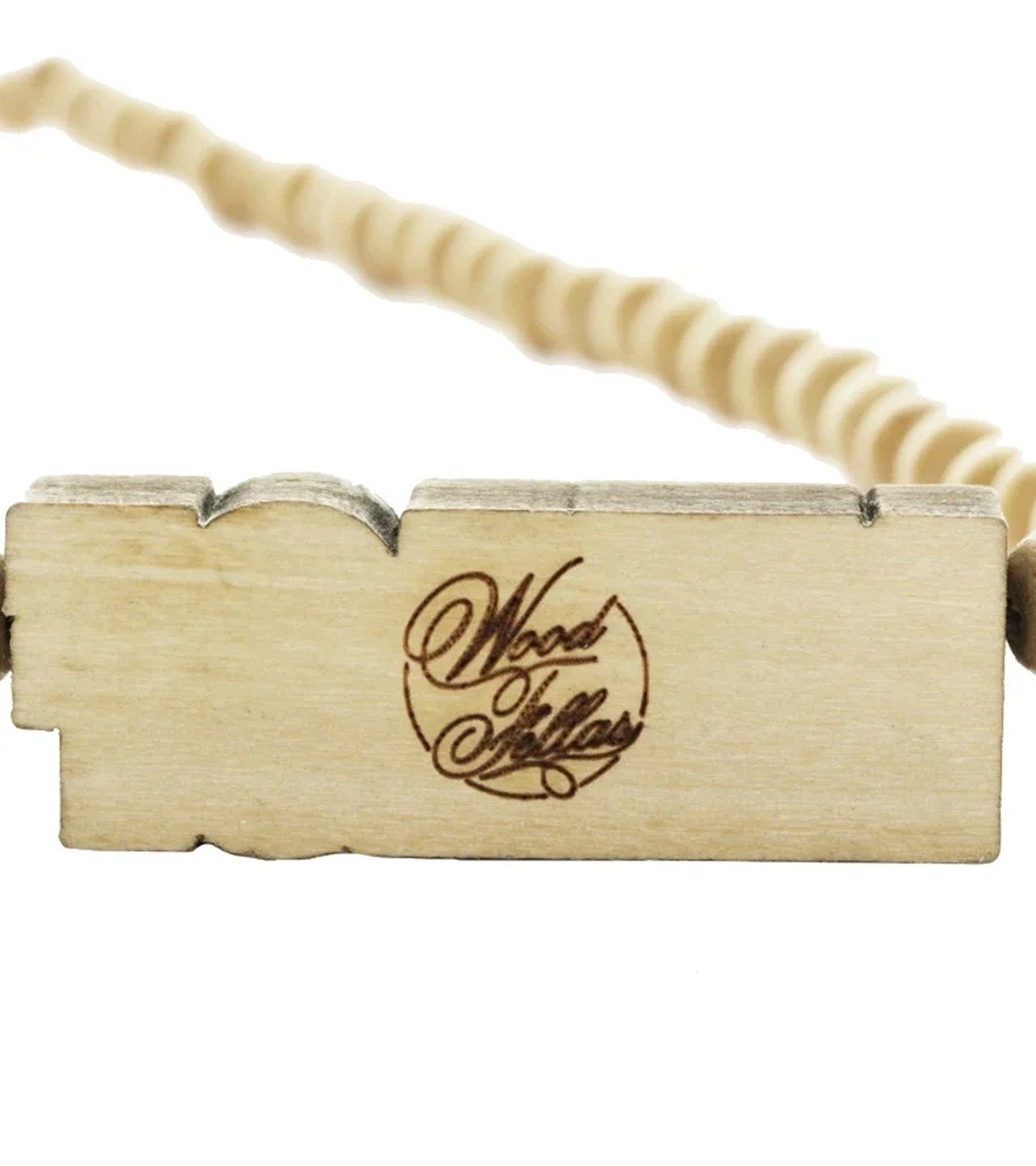 WOOD FELLAS Halsband WOOD Beige Holz-Anhänger Necklace mit Hals-Schmuck Holz-Kette FELLAS cooler LMAOF