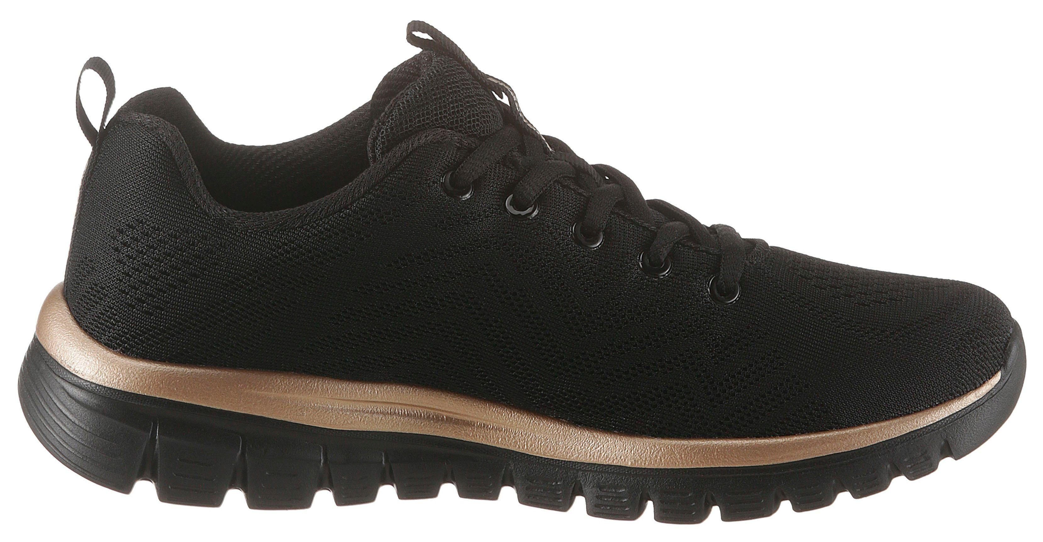 Connected schwarz-goldfarben mit Memory durch Skechers - Graceful Get Dämpfung Foam Sneaker