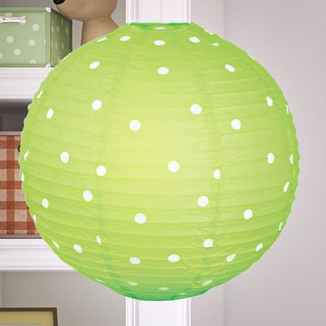 etc-shop Kugelleuchte, Leuchtmittel nicht inklusive, Kugel Decken Hänge Lampe Rockabilly Design Pendel Leuchte grün weiß