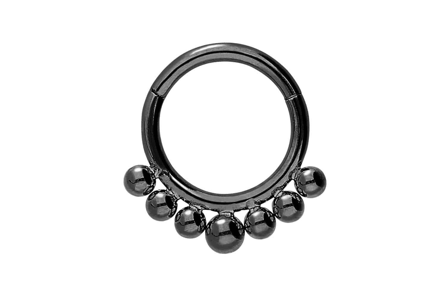 Piercing-Set Chirurgenstahl Segmentring Clicker 7 KUGELN