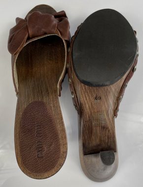 Miu Miu Miu Miu Buffalo Ribbon Mules Pantoletten Sandals Sandalen Pumps Schuhe Sandale
