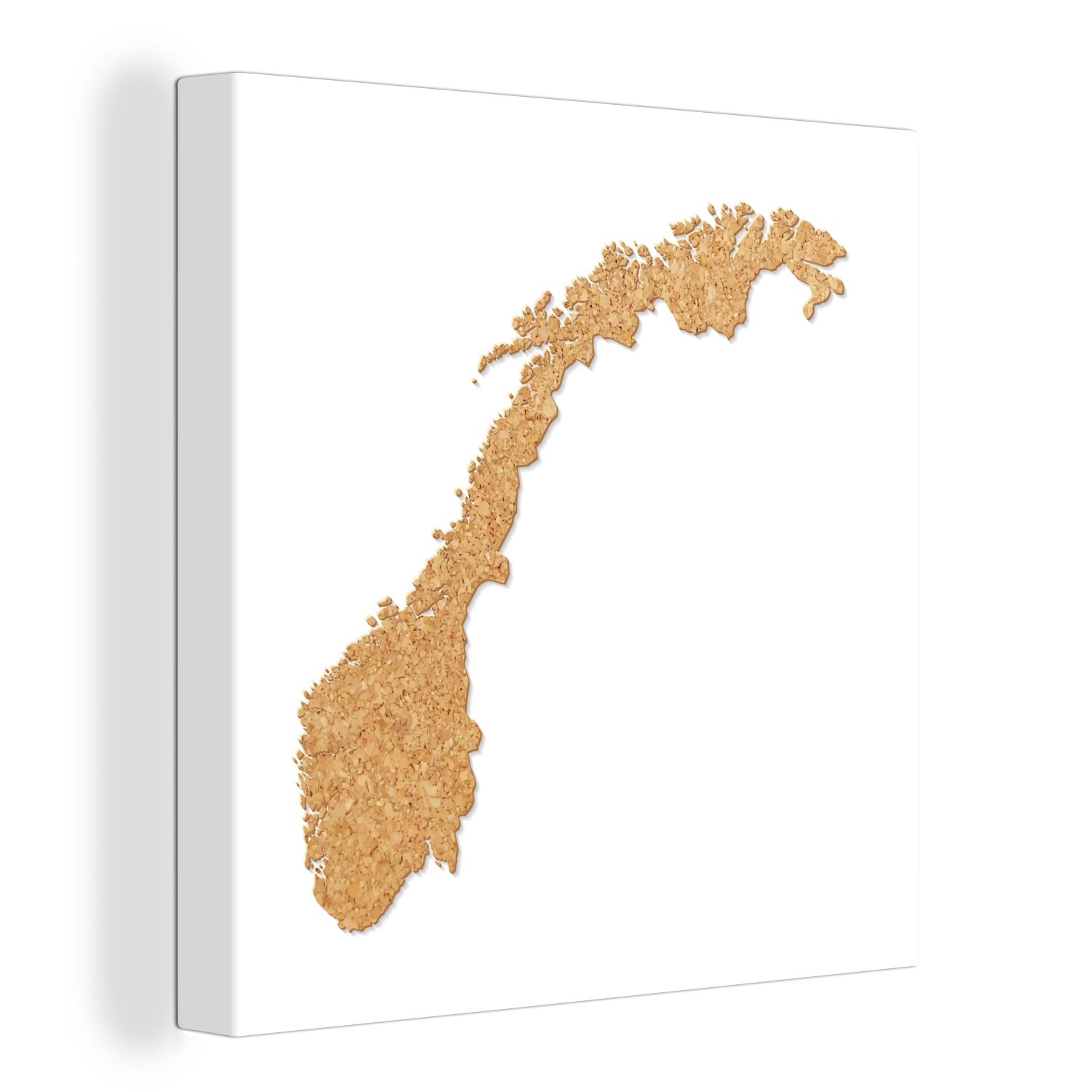 OneMillionCanvasses® Leinwandbild Illustration von Norwegen in Kork, (1 St), Leinwand Bilder für Wohnzimmer Schlafzimmer
