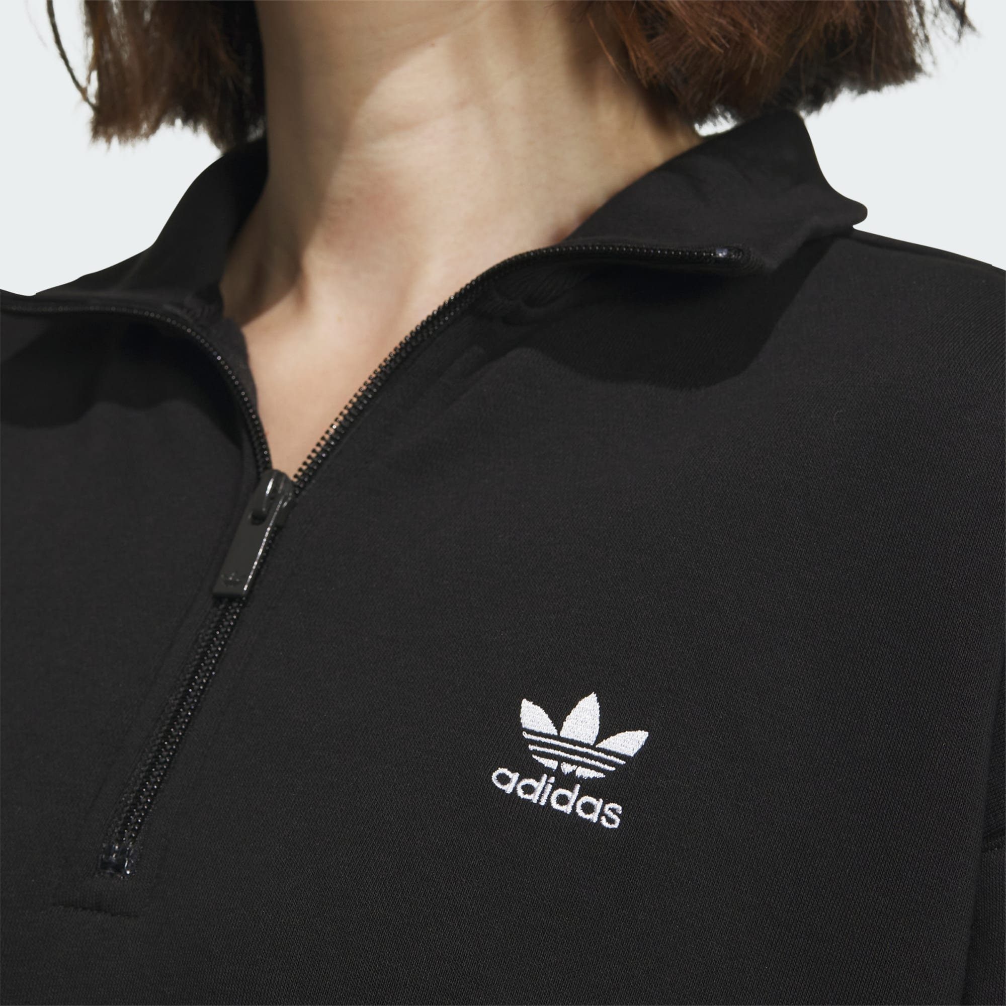Black Sweatshirt Originals ESSENTIALS SWEATSHIRT ZIP 1/2 adidas