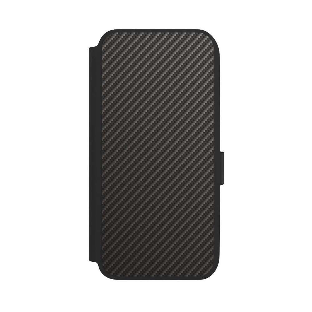 NIVOCASE Handyhülle Metallic Look Muster Carbon Carbon, Samsung Galaxy A14 5G Klapphülle Handyhülle aus Kunst Leder