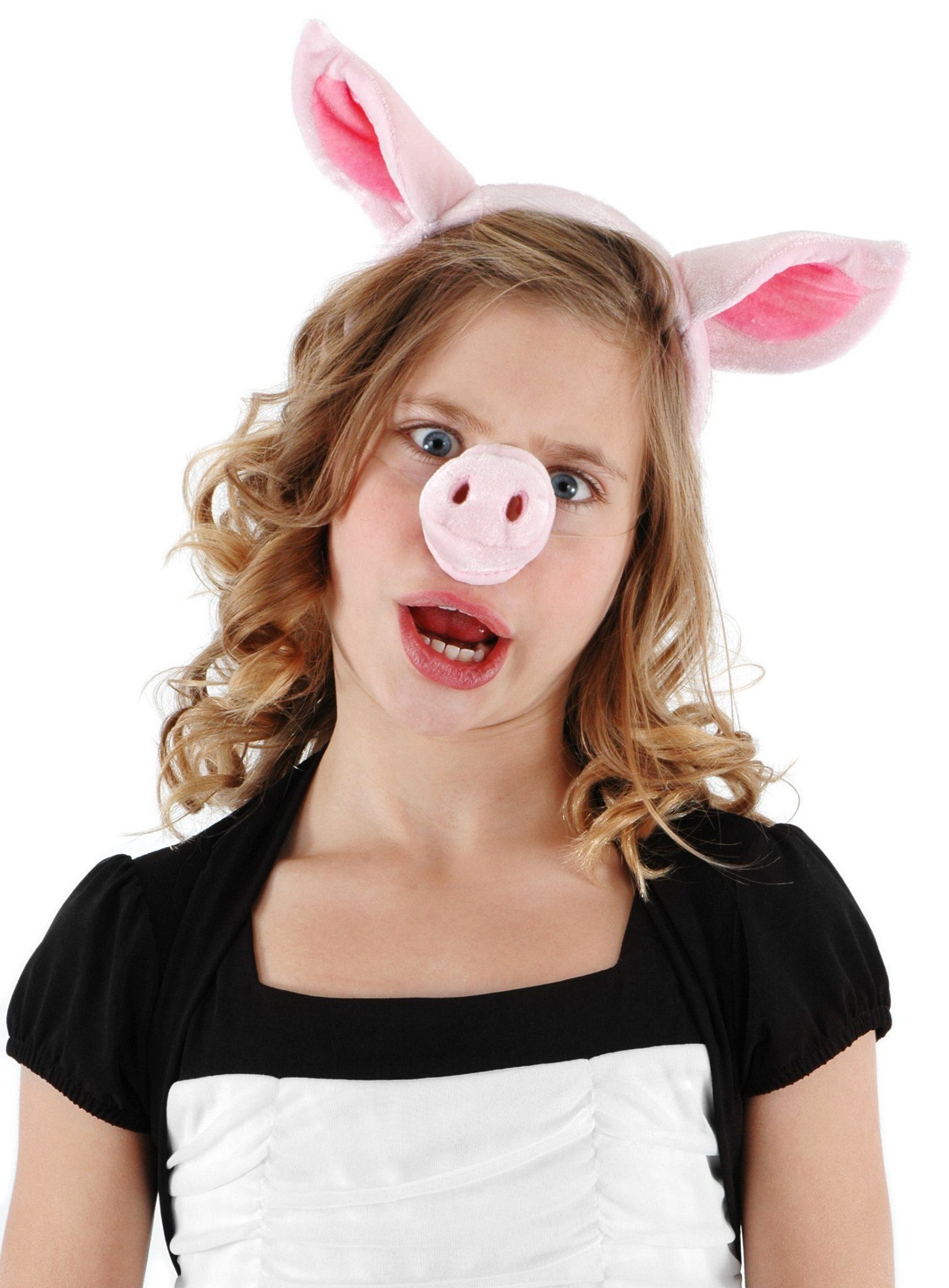 Elope Kostüm Schweinchen Accessoire Set, Lustiges Accessoire für Karneval, Fasching und Mottopartys