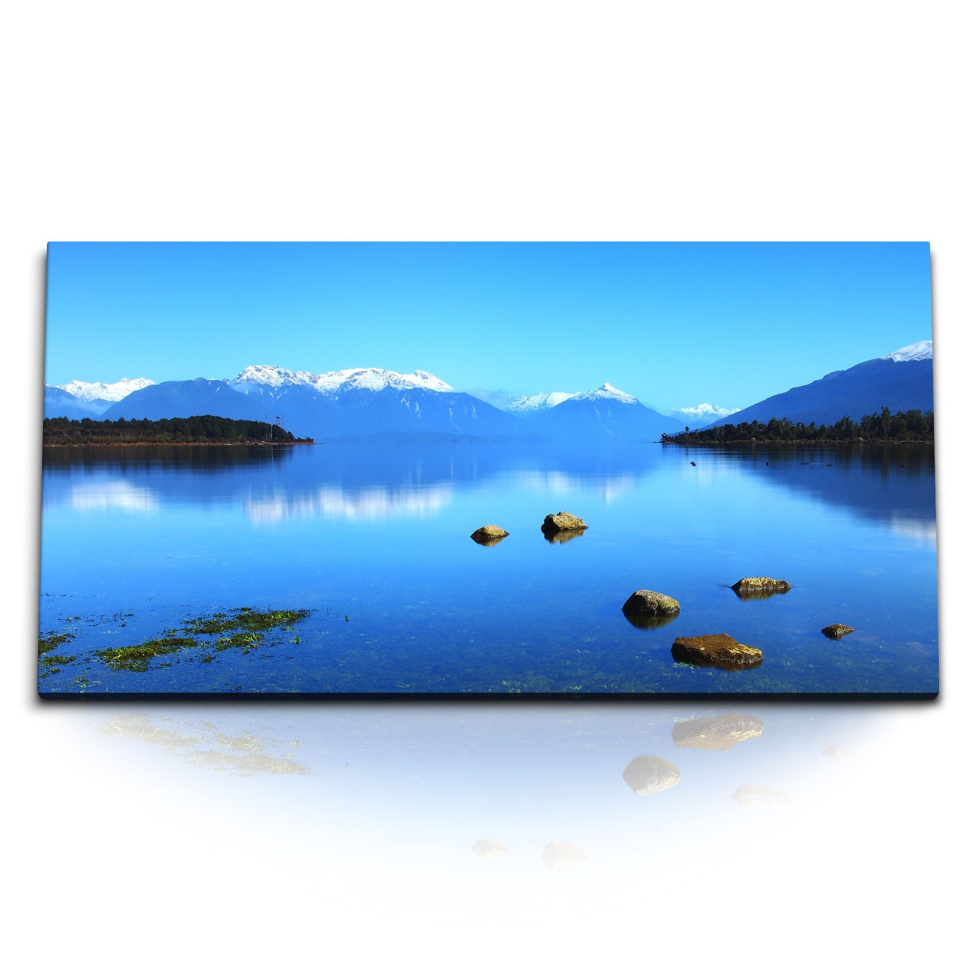 Leinwandbild Kunstdruck Bilder 120x60cm Lake Te Anau See Neuseeland Natur Blau Berg