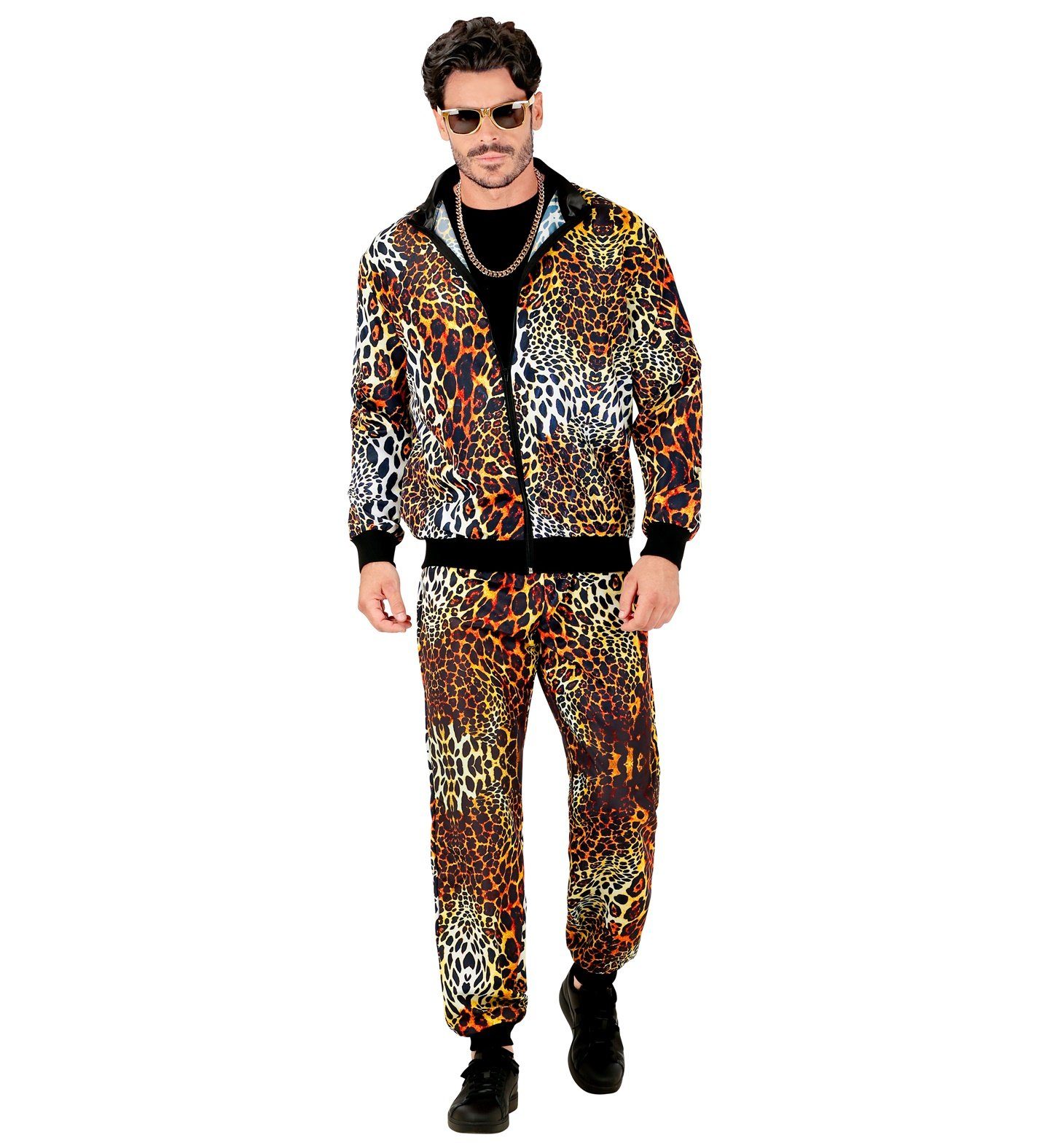 Widmann S.r.l. Kostüm Trainingsanzug 'Leopardenmuster' für Erwachsene