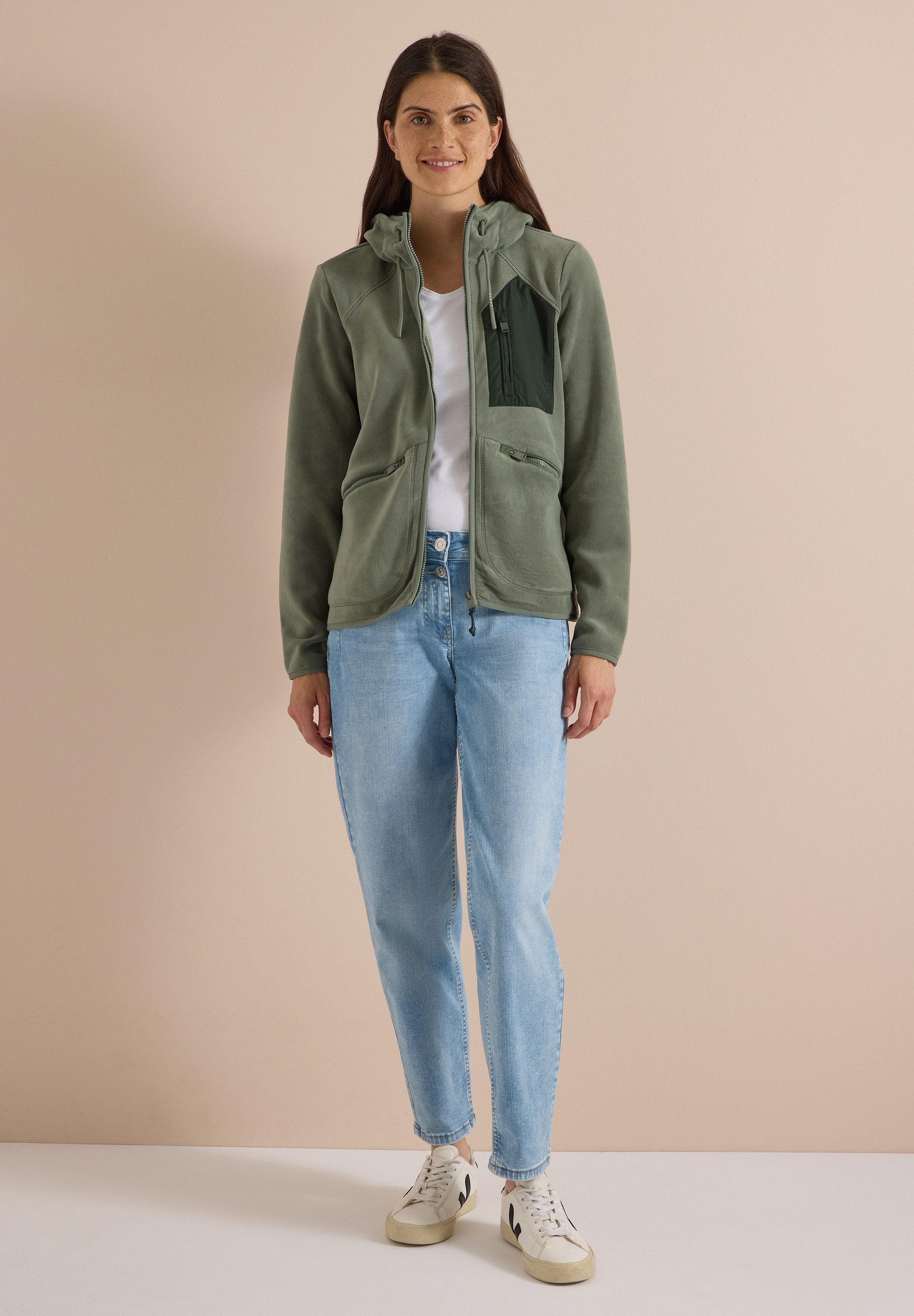 CECIL Fleecejacke in Unifarbe