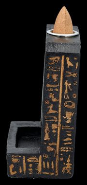 Figuren Shop GmbH Räucherstäbchen-Halter Rückfluss-Räucherhalter - Anubis Hieroglyphen - ägyptische Dekoration