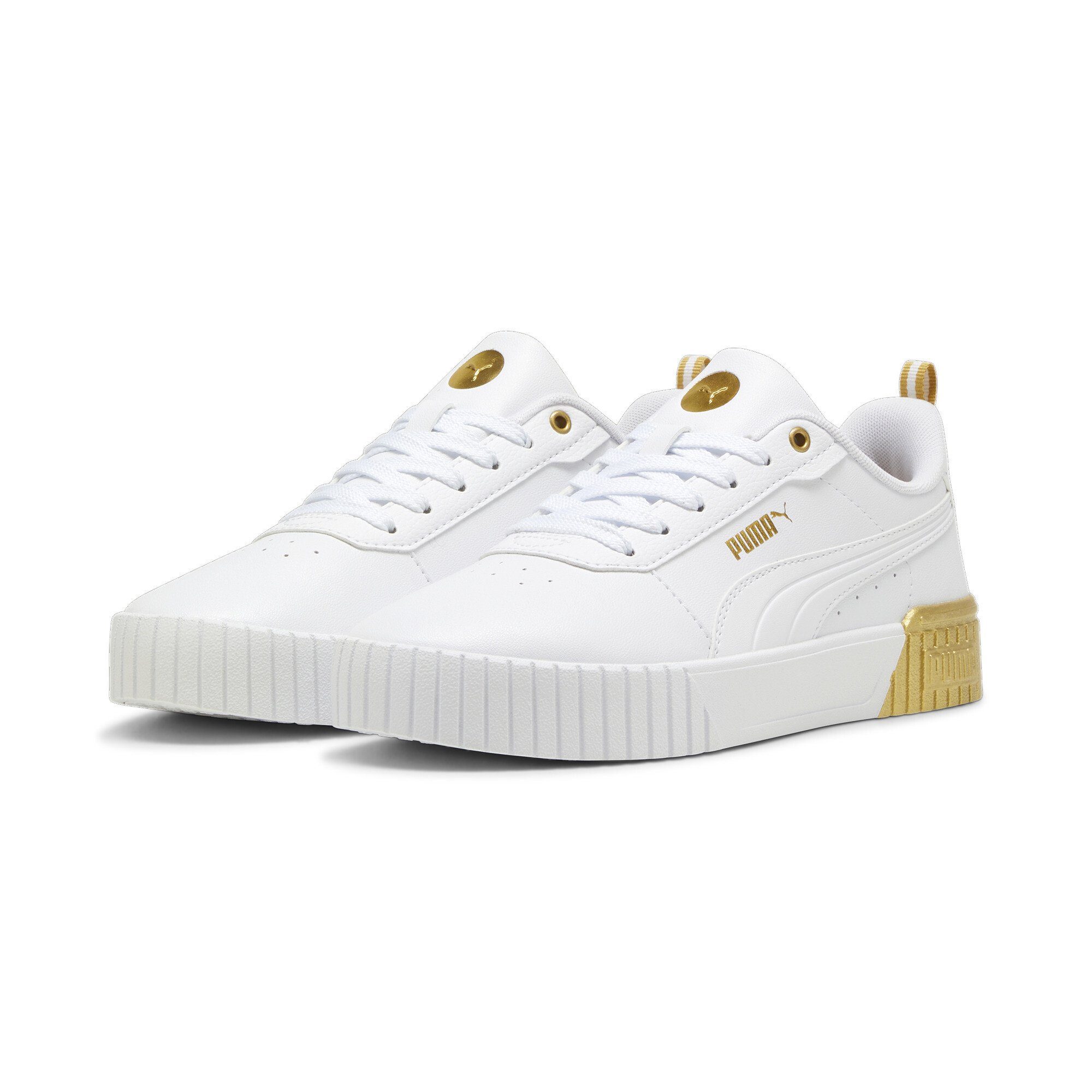 PUMA CARINA 2.0 METALLIC DREAM Sneaker, Breitere vertikale Linien und PUMA Logo an der Ferse