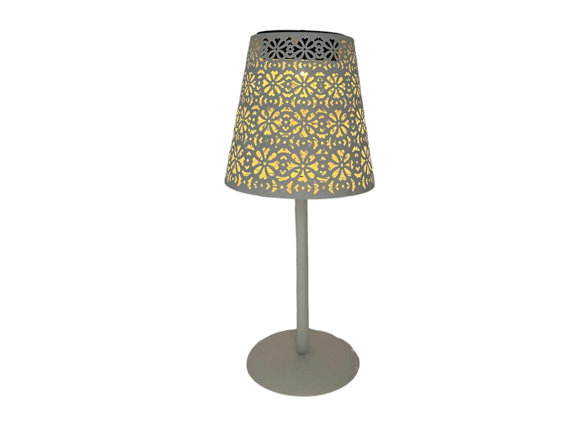 Coen Bakker Deco BV LED Solarleuchte, Ein-/Ausschalter, LED, warmweiß, Tischleuchte weiß matt Metall 12x28cm
