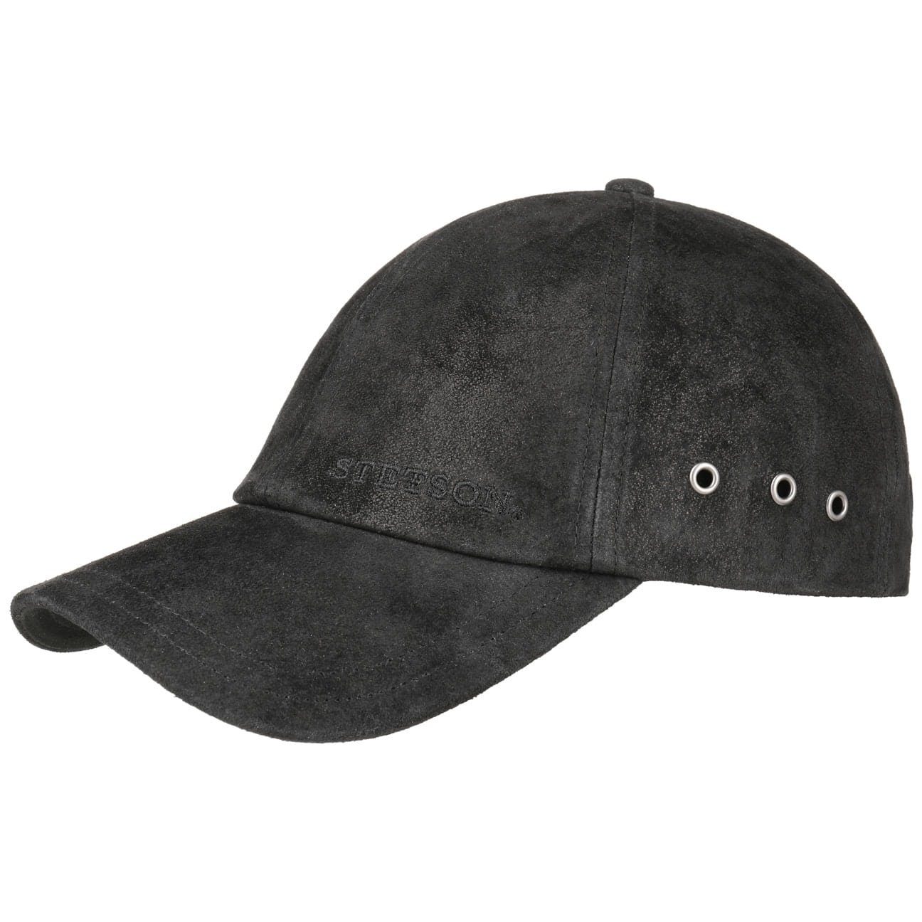 Stetson Baseball Cap (1-St) Ledercap Metallschnalle schwarz | Baseball Caps