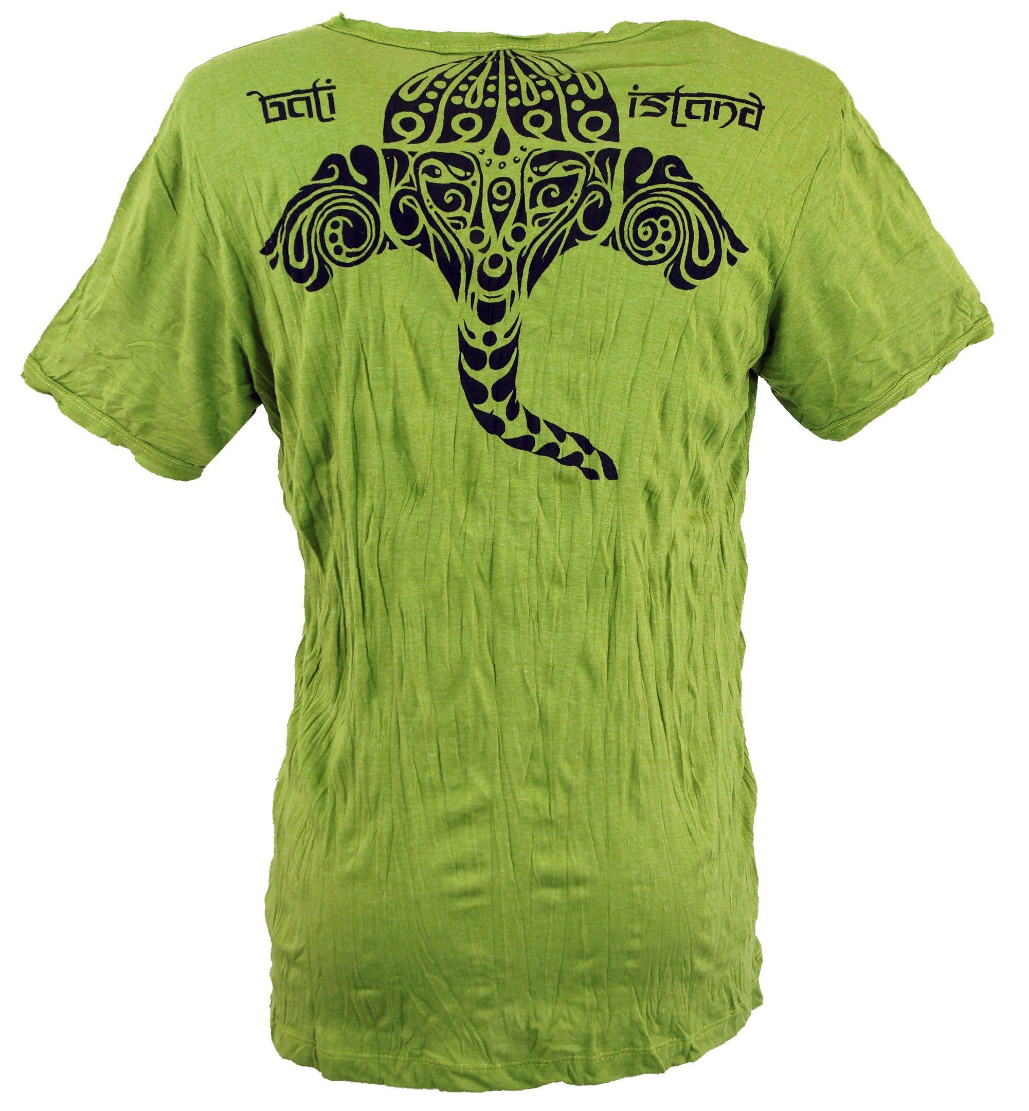 Bekleidung Guru-Shop Style, - alternative Ganesha Goa T-Shirt Festival, lemon Tribal Sure T-Shirt