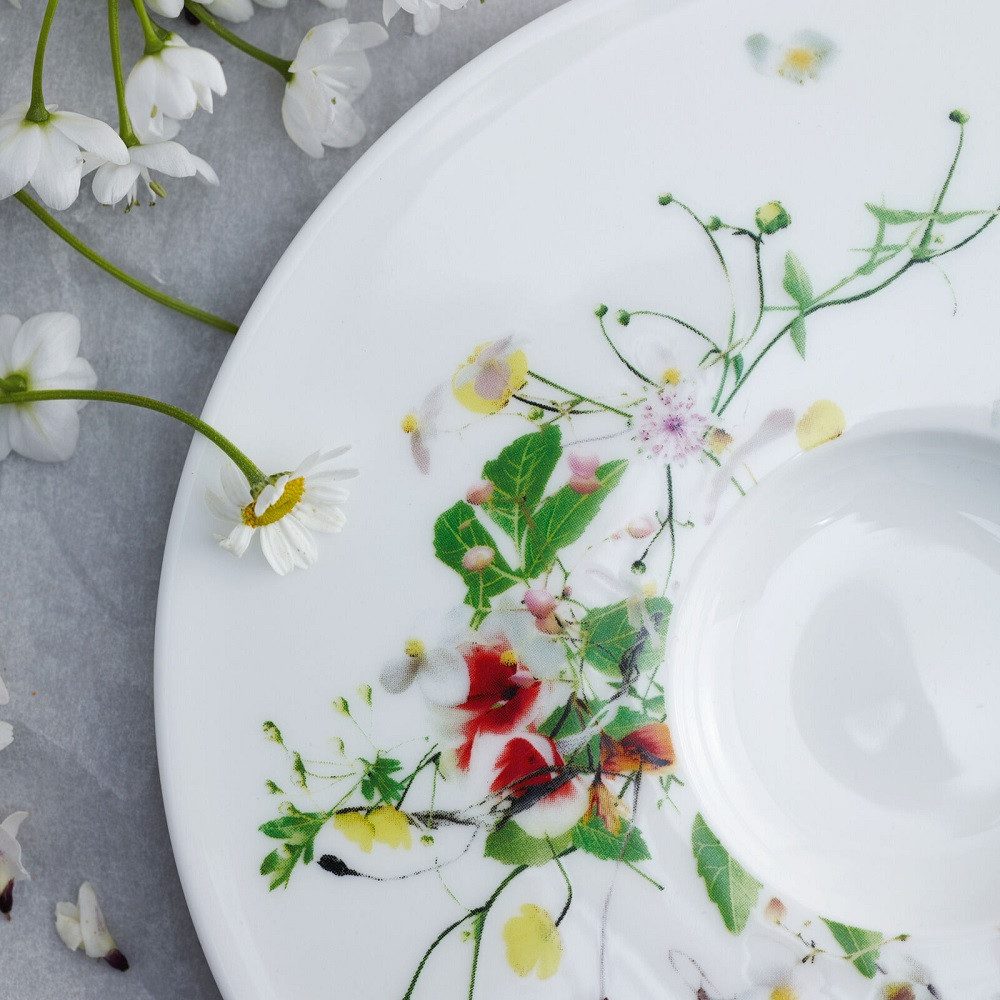 Rosenthal Espressotasse Rosenthal Brillance Bone China Fleurs Sauvages Espressountere 12 cm, Porzellan