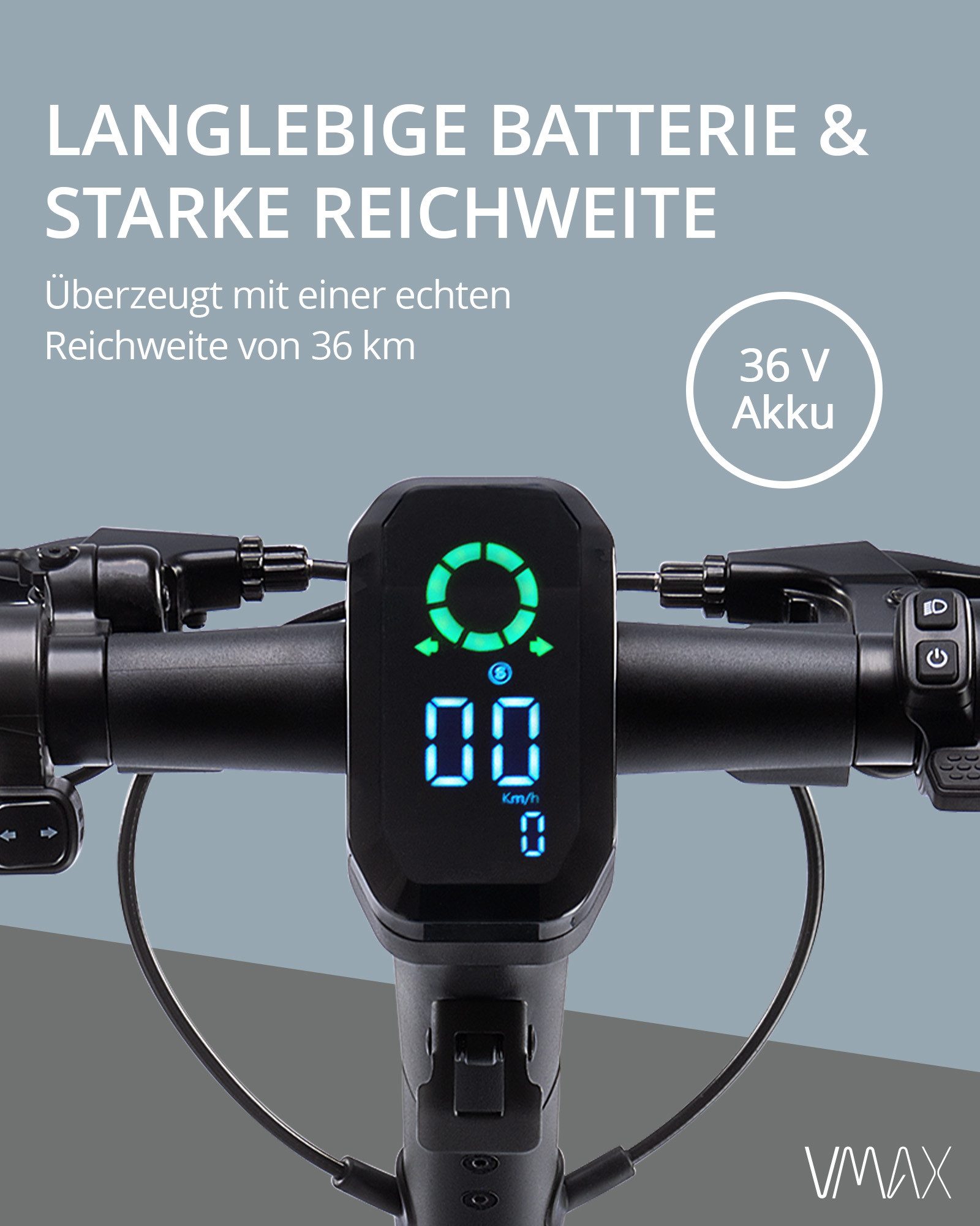 VMAX E-Scooter VX5 PRO GT, 400,00 W, 20,00 km/h, mit Straßenzulassung, klappbar, Blinker