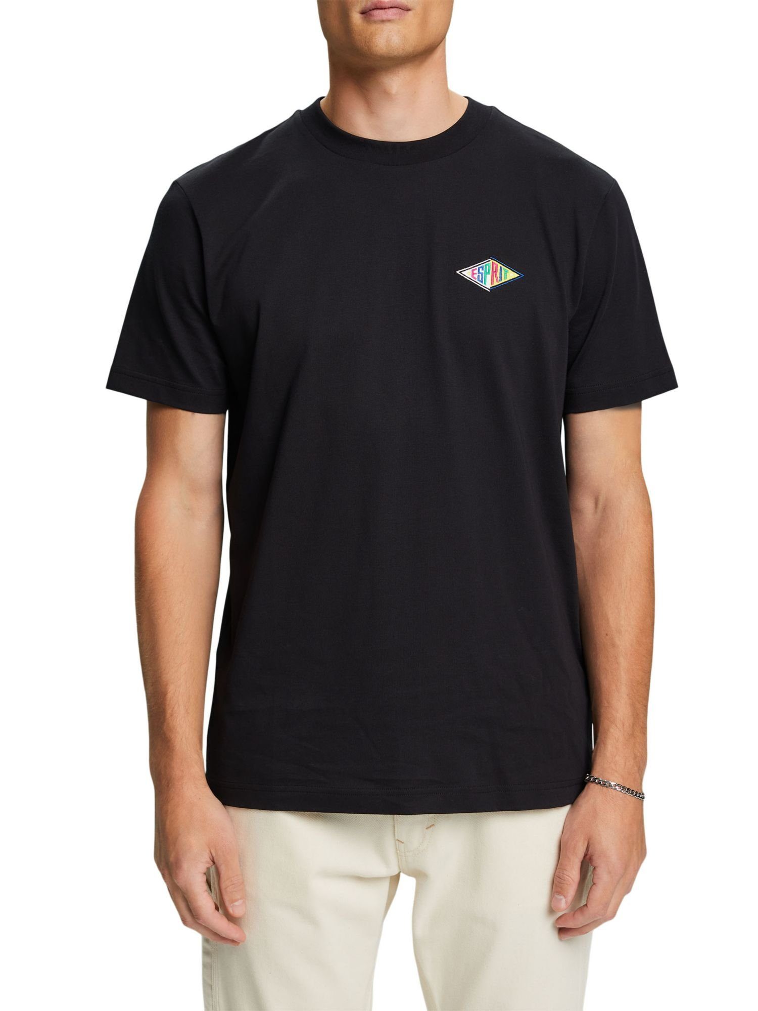 (1-tlg) T-Shirt aus Logo-T-Shirt Baumwolljersey Esprit BLACK