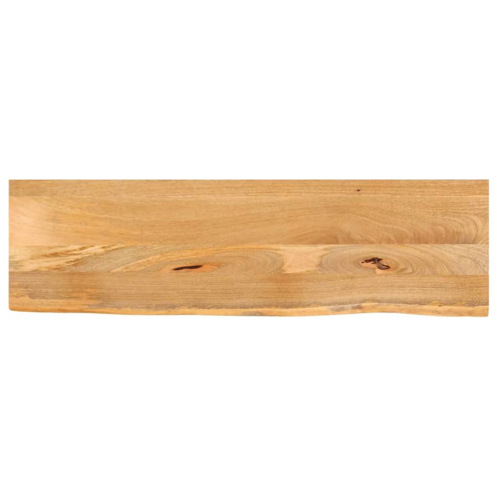 furnicato Tischplatte Vollholz 100x20x3,8 cm mit Baumkante, naturfarben (1 St), Robuste Tischplatte als Unikat für private und gewerbliche Bereiche