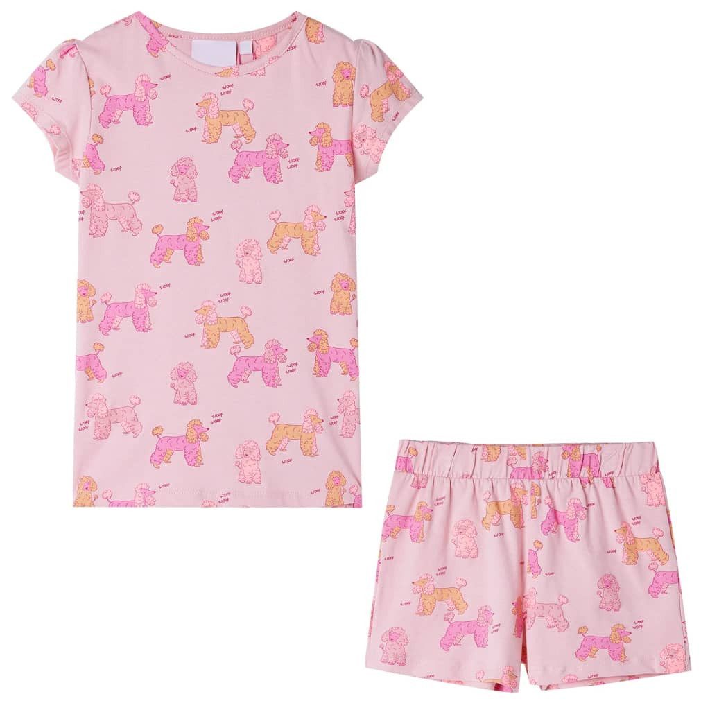 Pyjama Kinderpyjama mit Kurzen Ärmeln Hellrosa 92