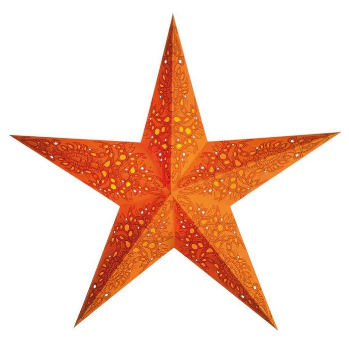 Earth Friendly Starlightz Dekolicht Starlightz® Leuchtstern Mono orange +Verkabelung Weihnachtsstern