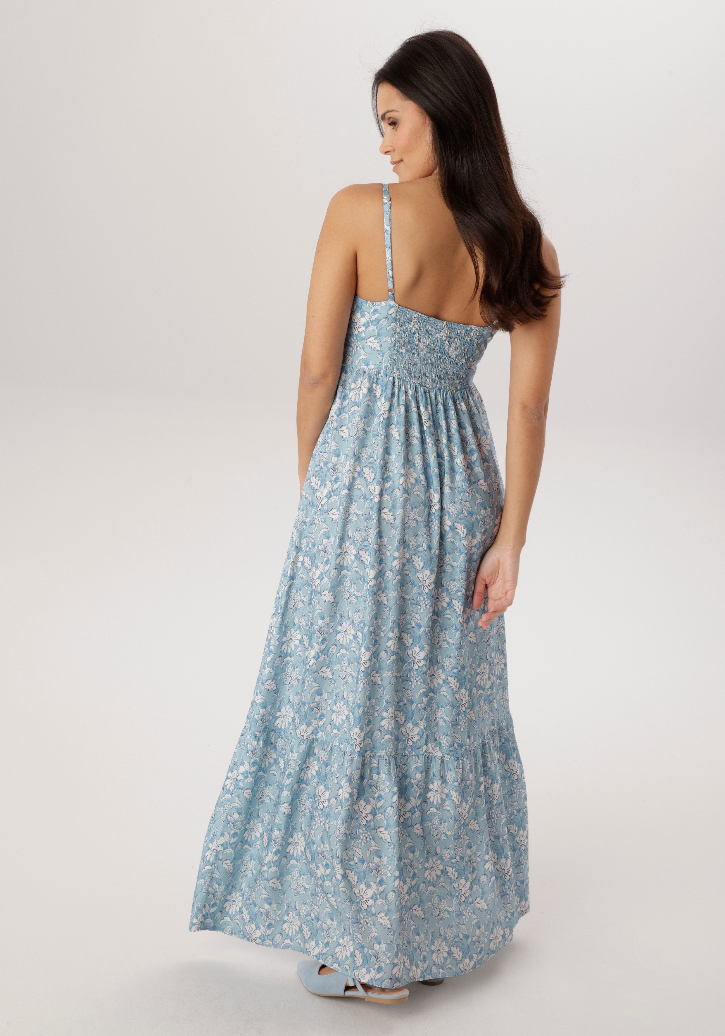 Aniston SELECTED Sommerkleid mit Jeansbesatz und aufgesetzten Nieten