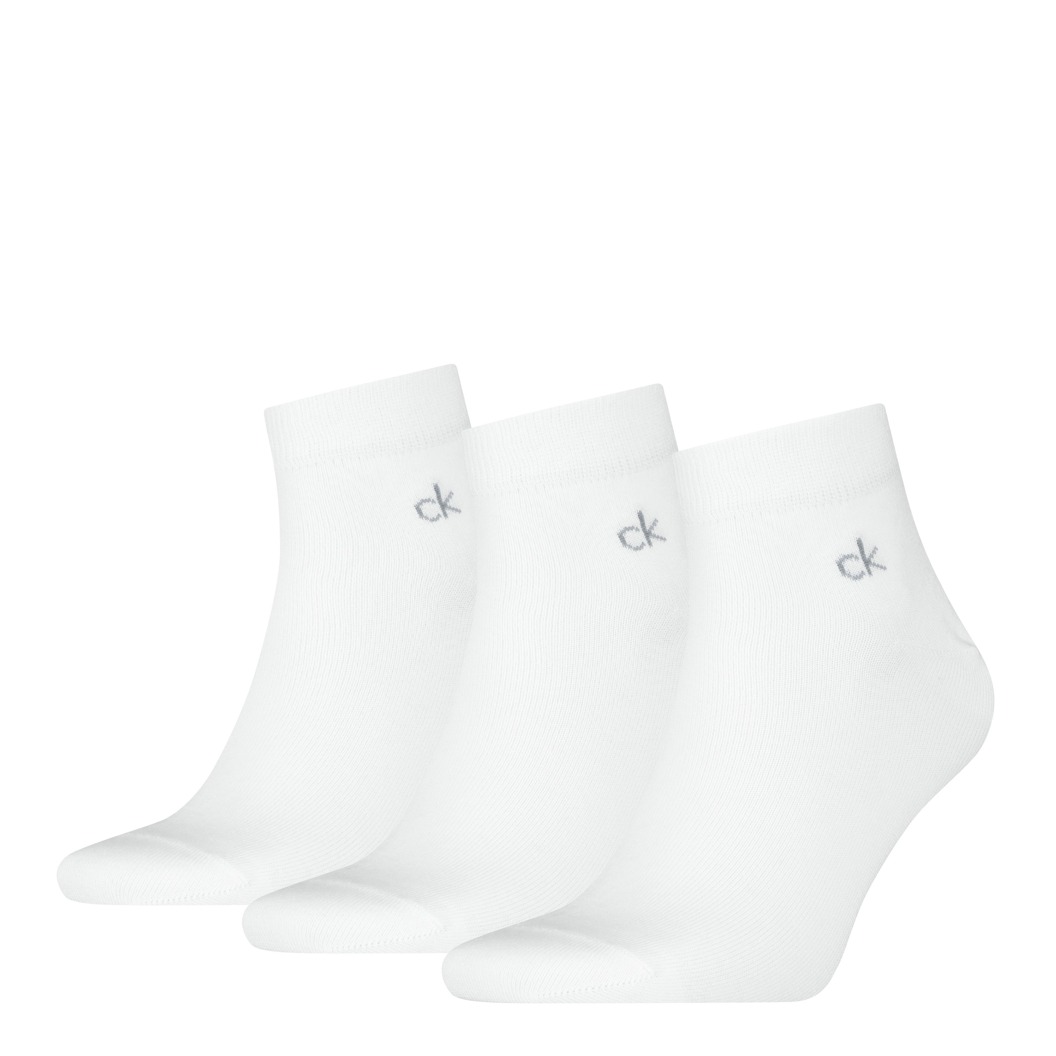 Calvin Klein Kurzsocken CK MEN QUARTER (3 Paar) Rippenbündchen, Cotton-Mix, elastisch