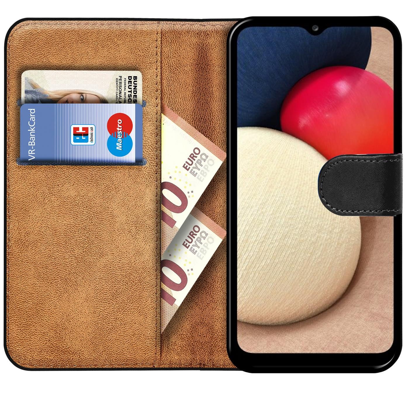 CoolGadget Handyhülle Wallet Klapp Tasche Book Case für Samsung Galaxy A03s 6,5 Zoll, Hülle Klapphülle Flip Cover Etui Schutzhülle