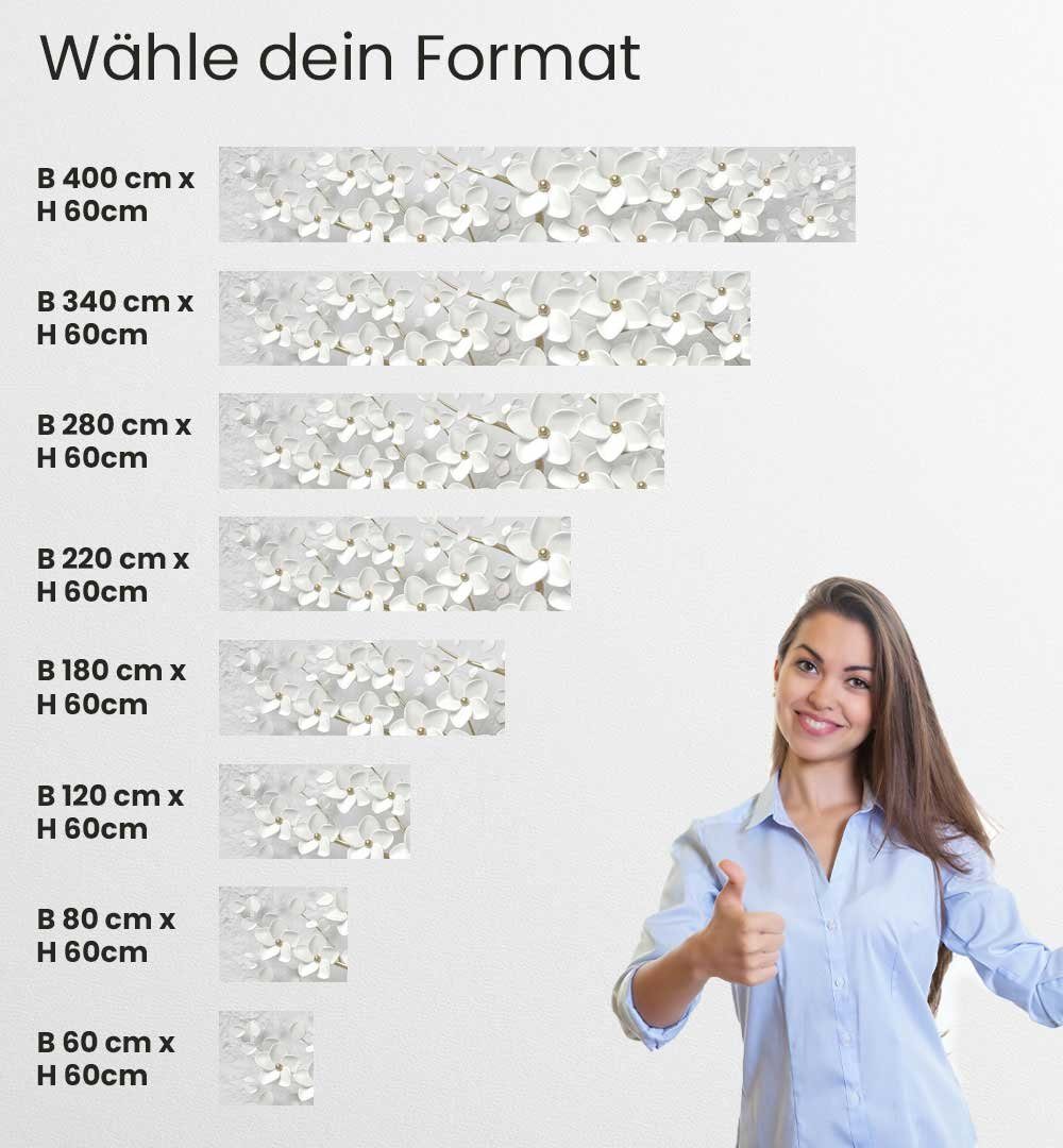 MyMaxxi Küchenrückwand Küchenrückwand selbstklebend blühender Blütenbaum Spritzschutz Folie, (Klebefolie passend geschnitten und gerollt B 400 cm x H 60 cm), Ba – Bild 5 von 5