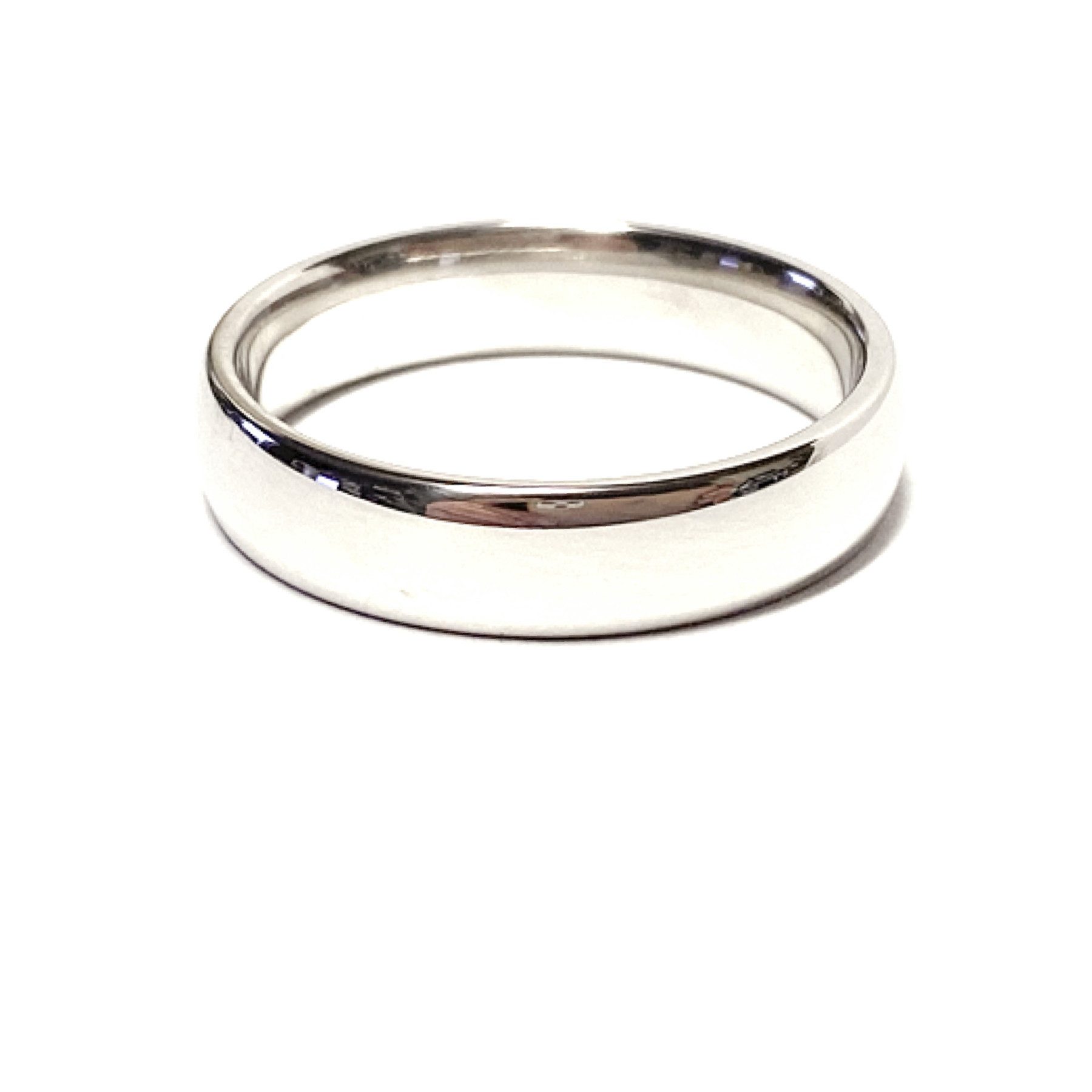 Edelschmiede925 Silberring Bandring 925/- Sterling Silber rhod glatt gewölbt poliert Glanz #62