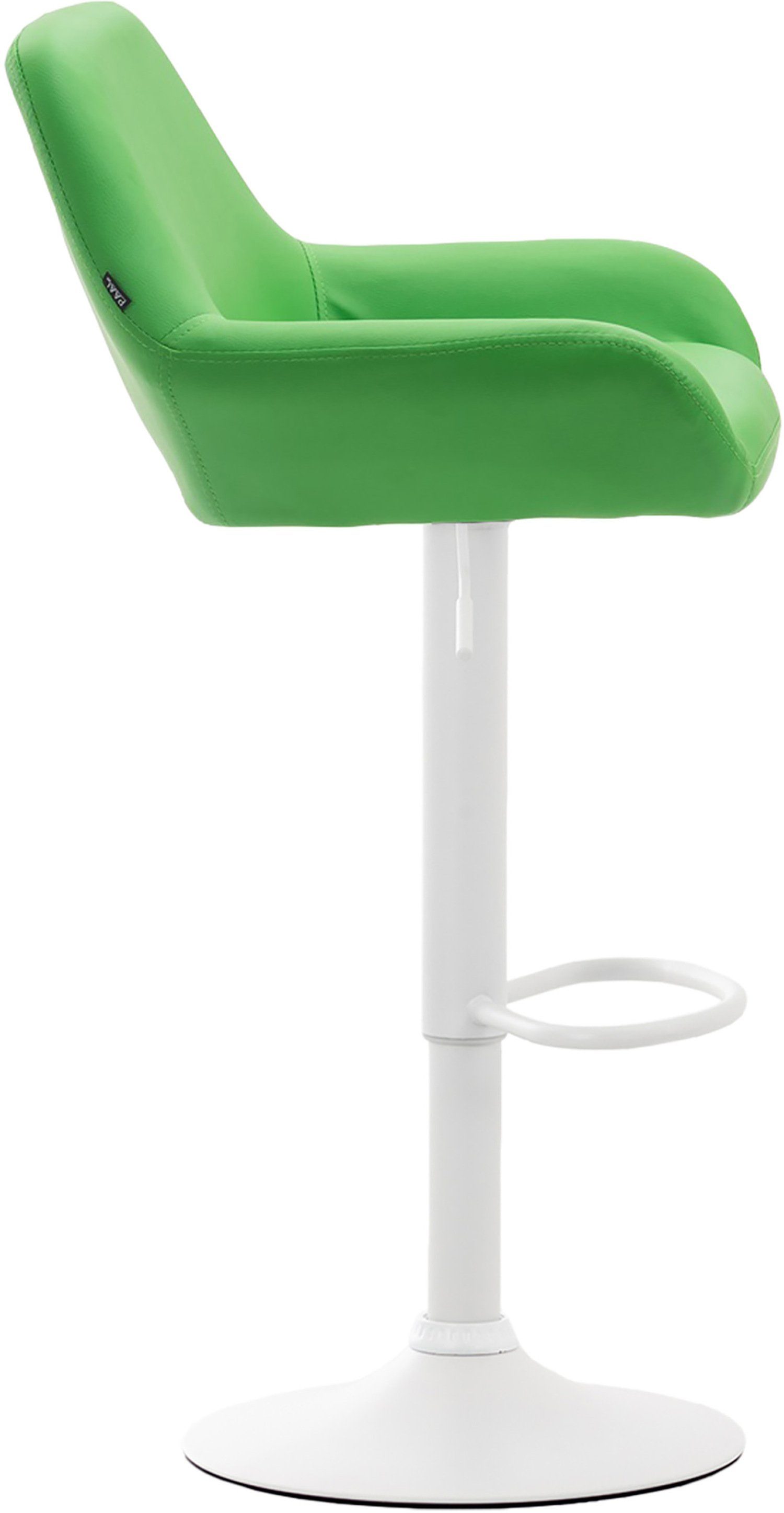 Sitzfläche Hocker für 360° - und Sitzfläche: Fußstütze Bragnum Küche bequemer Gestell angenehmer mit Grün & Barhocker Metall - Theke drehbar), (Barstuhl weiß TPFLiving Rückenlehne Kunstleder