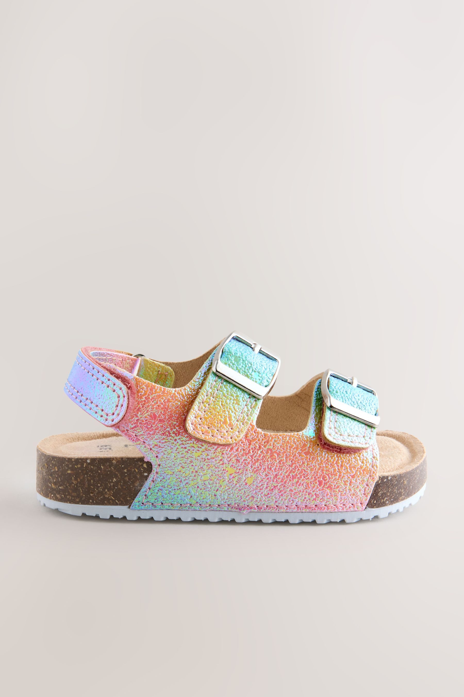 Next Sandalen mit zwei schmalen Riemchen + Kork-Fußbett Sandale