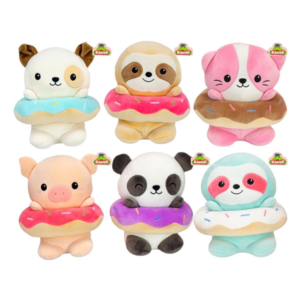 Kawaii Kuscheltier Tierkuscheltiere mit Donut Kawaii Plüsch Kuscheltier ca. 23 cm 6 süße