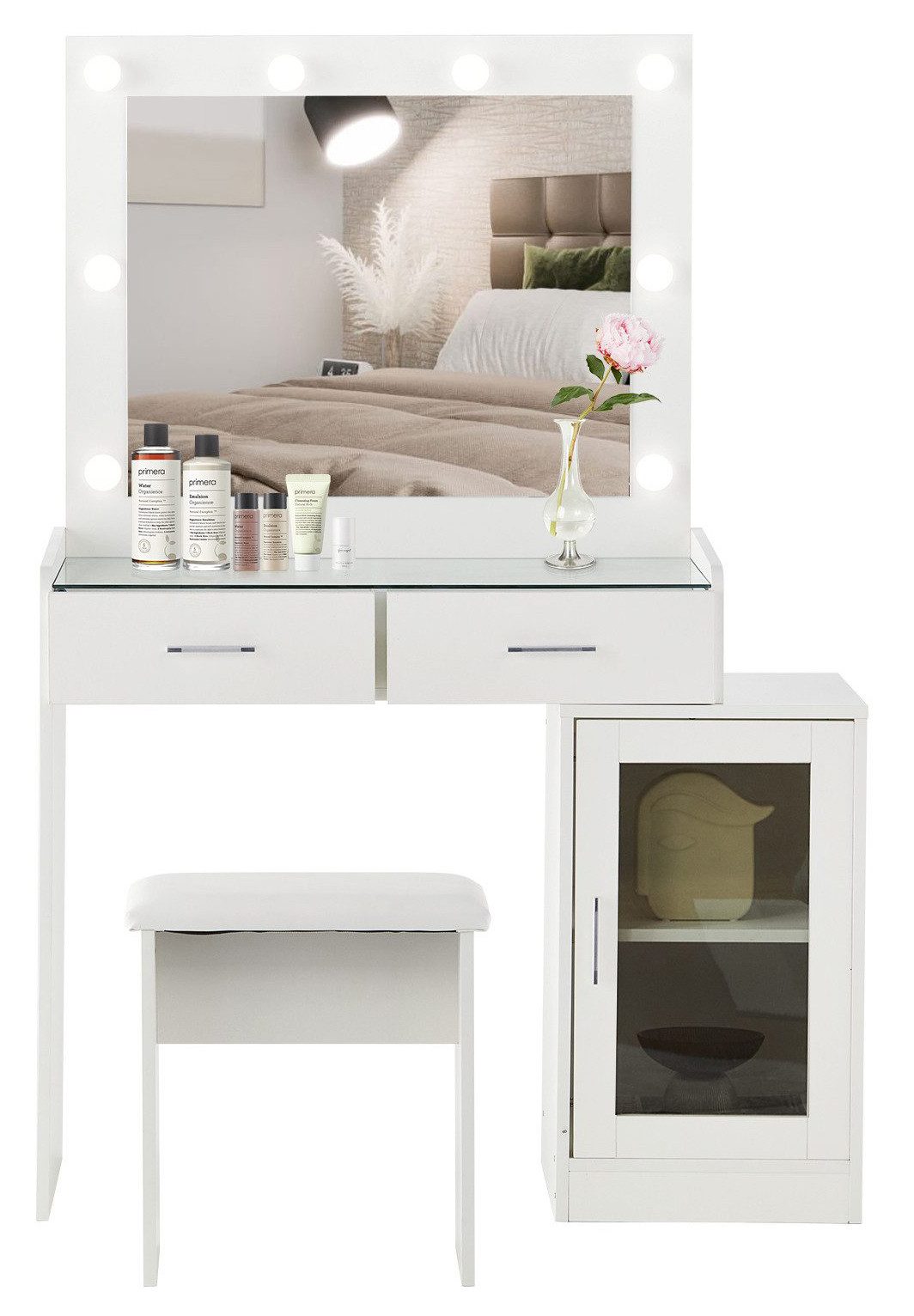 Ofcasa Schminktisch Frisierkommode Set (Tablett mit günstig online kaufen