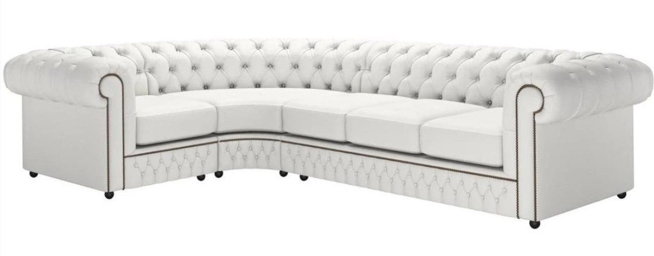 JVmoebel Chesterfield-Sofa Weißes Leder-Sofa im Chesterfield-Stil für elegantes Wohnen, 1 Teile, Made in Europa