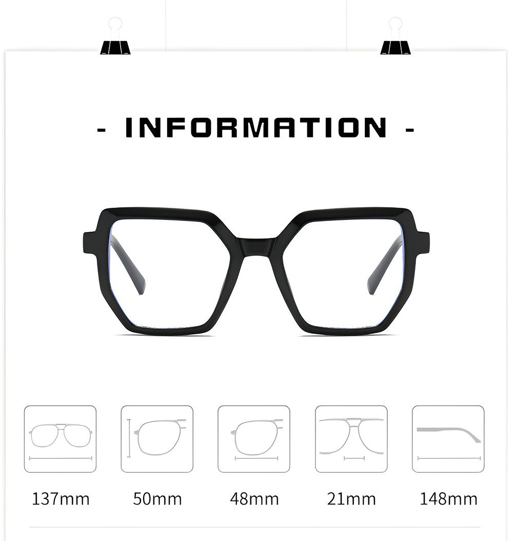 PACIEA Lesebrille Damen Herren Sechseckige Oversized Anti Blaulicht
