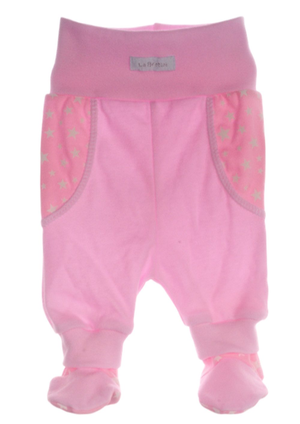 La Bortini Langarmshirt & Hose Baby anzug 3tlg Hemdchen Schlupfhose Mütze mit Mäuschen aus reiner Baumwolle, mit Sternchen, 44 50 56 62 68 74 – Bild 3 von 5