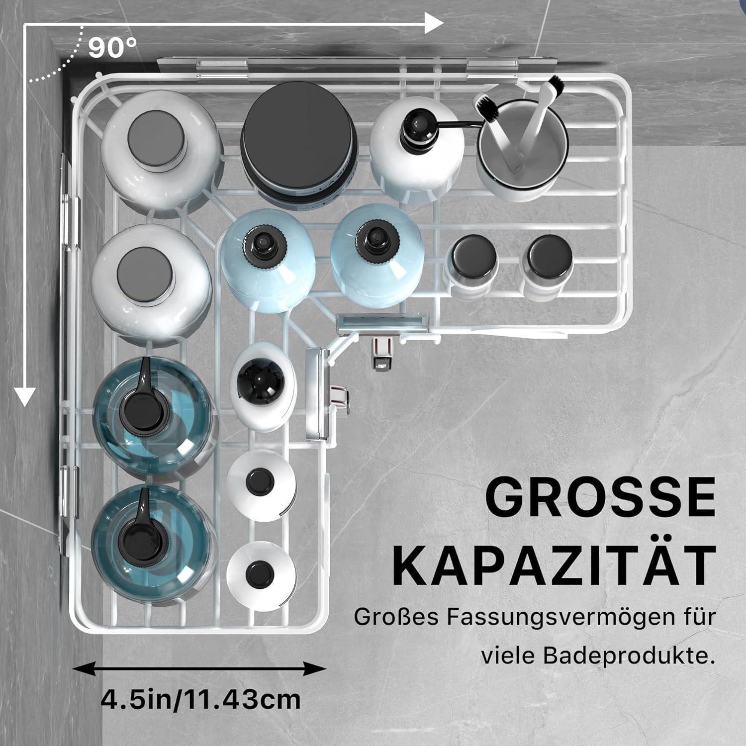 LuxusKollektion Duschablage Duschregal Ecke Weiß 2 Stück – Bild 5 von 5