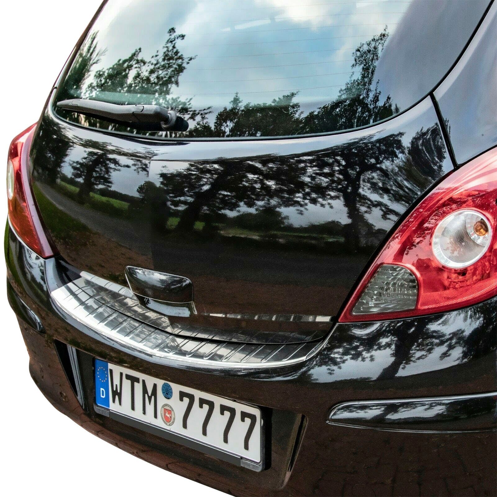 CORSA RECAMBO D, 2006-2014, chrom Zubehör Abkantung Edelstahl poliert, Ladekantenschutz, für OPEL mit