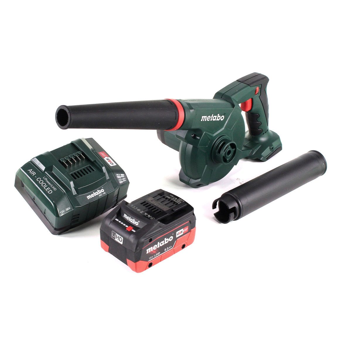 metabo Akku-Laubbläser AG 18 Akku Gebläse 18 V + 1x LiHD Akku 8,0Ah + Ladegerät