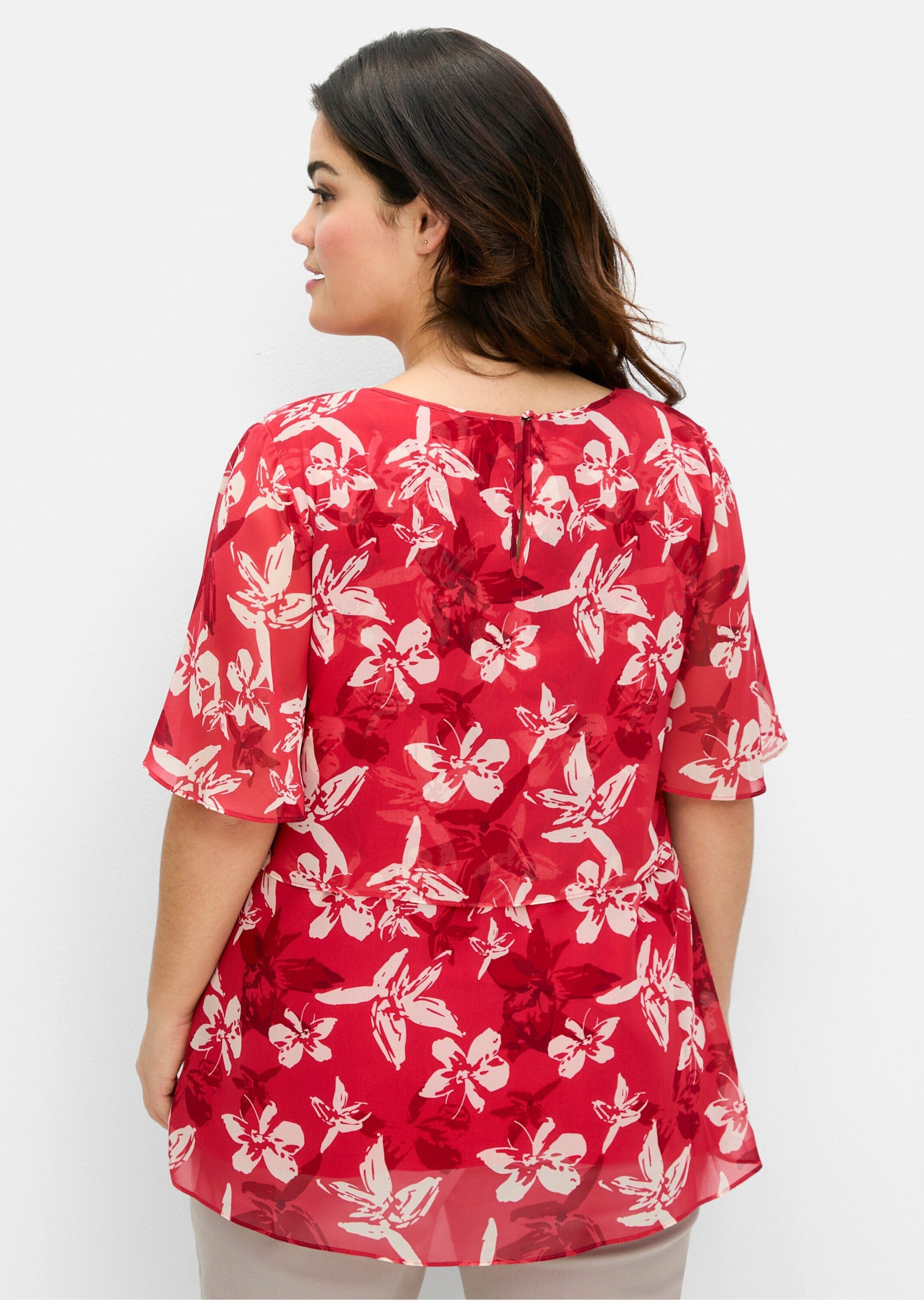 Sheego Klassische Bluse Tunika Kurzarm günstig online kaufen