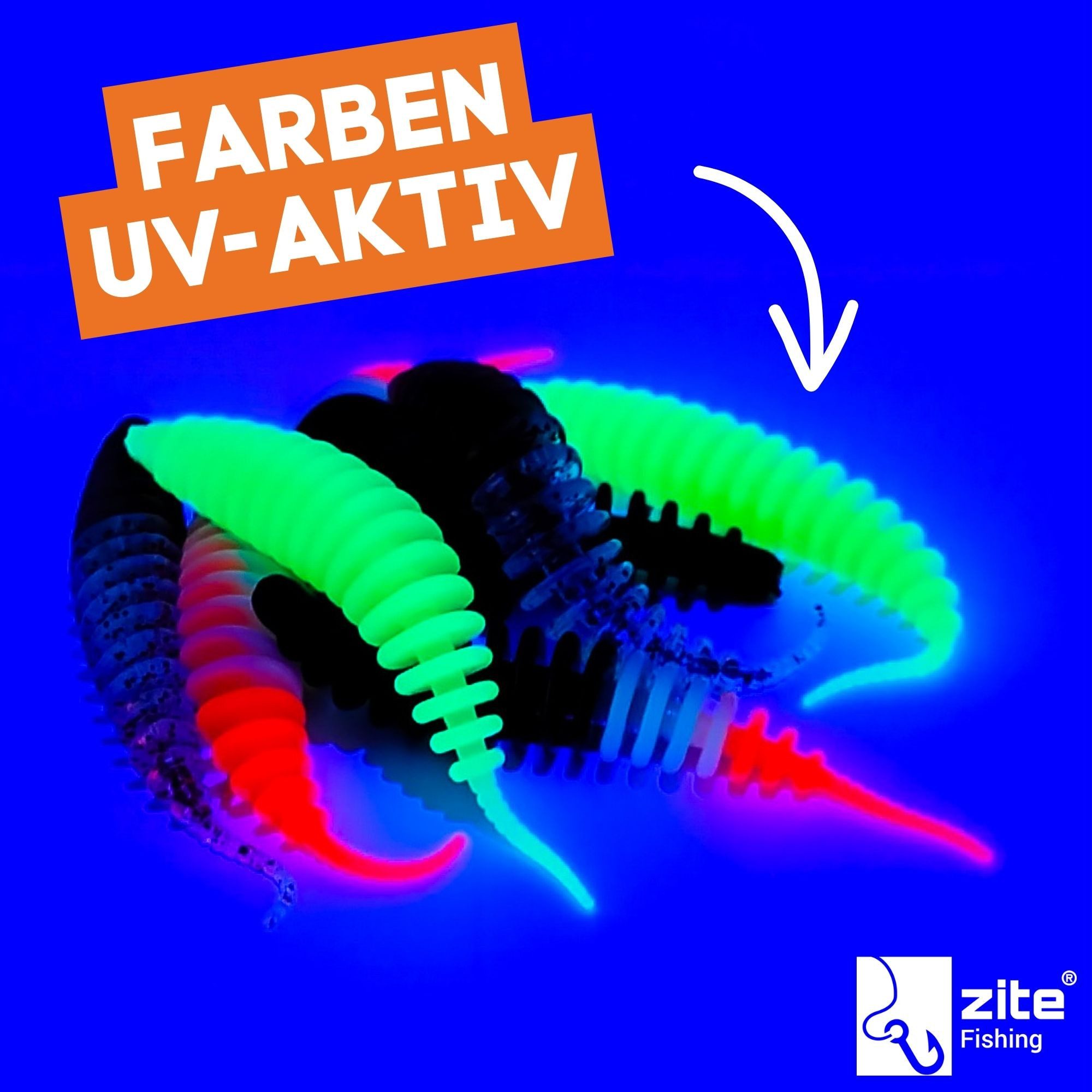 Zite Kunstköder Biggle Worm 6,5 cm 8 Stück - Lamellenwurm fürs UL-Angeln - Gummiköder