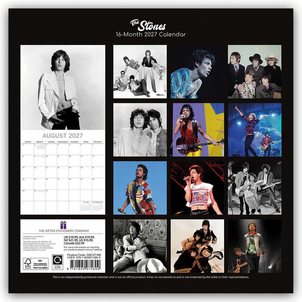Wandkalender Rolling Stones – The Stones 2027 – 16-Monatskalender: Original The – Bild 2 von 2