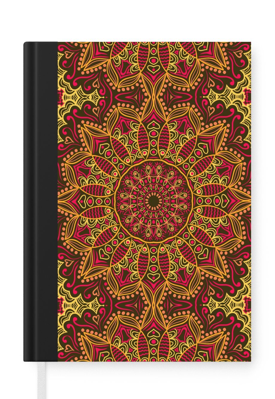 MuchoWow Notizbuch Muster - Mandala Tagebuch, A5, Notizheft, - Haushaltsbuch Pflanzen, Journal, Seiten, 98 Merkzettel