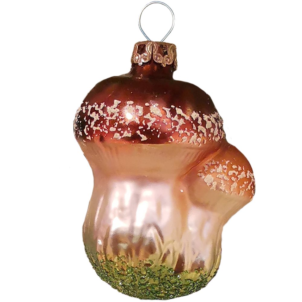 Thüringer Glasdesign Christbaumschmuck Pilz, Marone 7cm (1-tlg), mundgeblasen, handbemalt. € 13,95