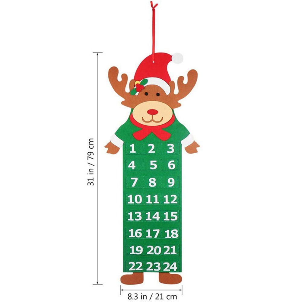 Niedlicher, Blusmart snowman Rehkitzförmiger Modischer Weihnachts-Taschenkalender, Christbaumschmuck